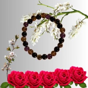 Bracelet lithothérapie : œil du tigre et améthyste