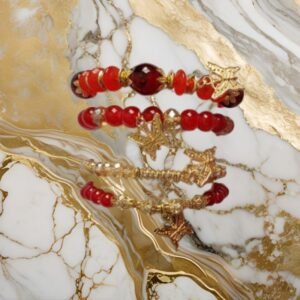 set bracelets breloques papillon