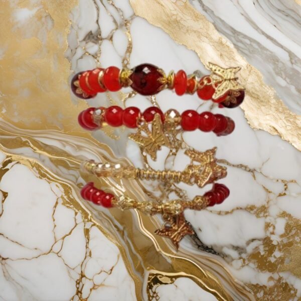 set bracelets breloques papillon