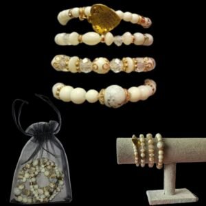 Set de bracelets blancs style bohème