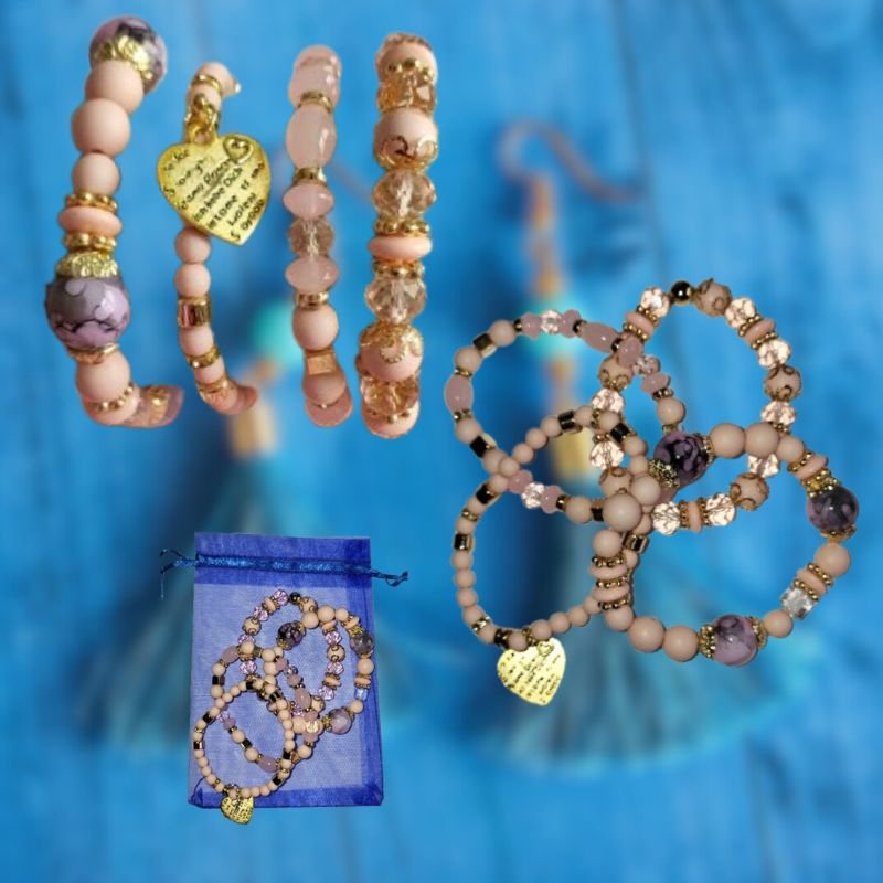 Set de bracelets cœur coloré