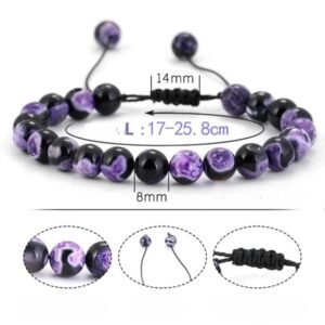 Détail des perles rondes en pierre volcanique