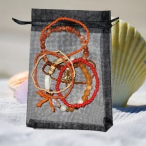 Set bracelets bohème arbre de vie et perles orange