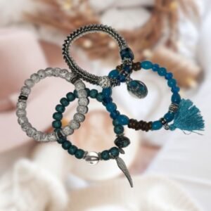 Bracelets 4 pièces bohèmes avec perles et franges