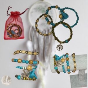 bracelet perles bois femme