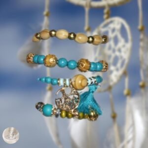 Set Bracelets Perlés en Bois