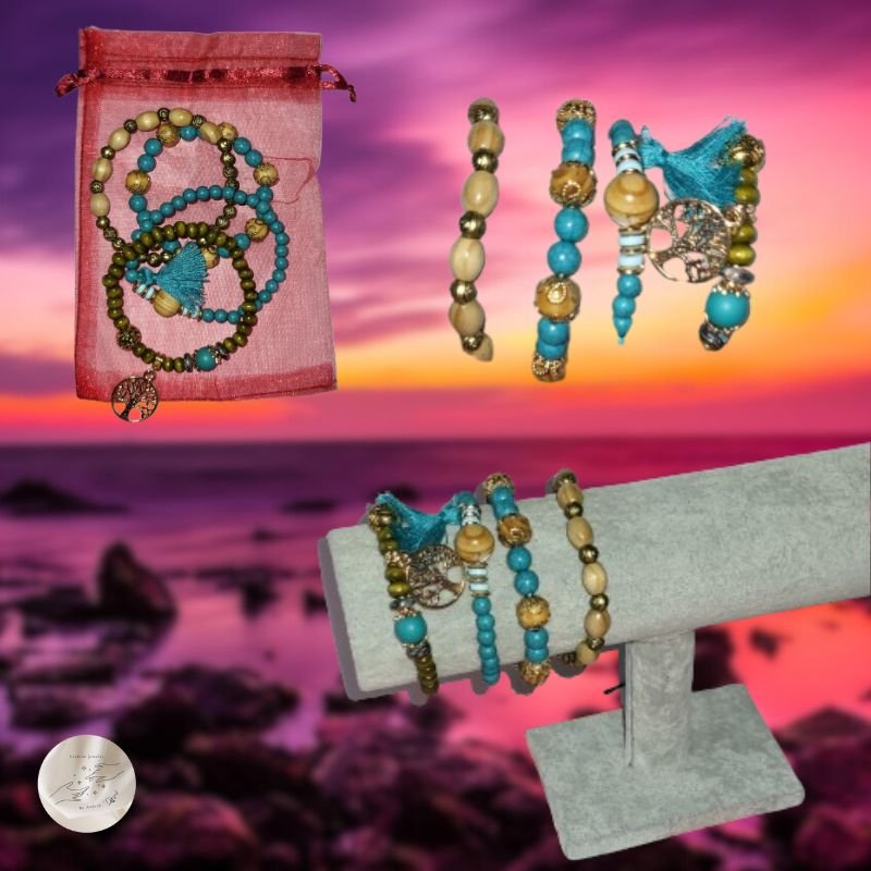 Bracelet perles bois