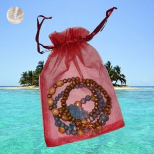 Pendentif arbre de vie doré sur bracelet bois