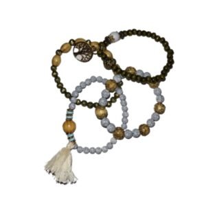 Set de bracelets perles et strass pour femme